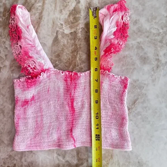 Little Peixoto Tie-Dye Smocked Ruffle Tiered Skirt Set with Lace Trim size 14 - Picture 10 of 10